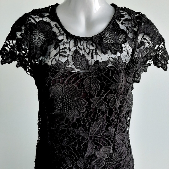 Elegant black lace see through dress - Picture 3 of 6